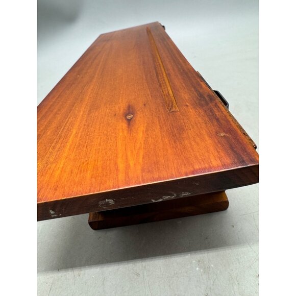 Island Rattan Wooden Woven Design Floating Shelf Brown Holds 6 LBS READ - Picture 7 of 15